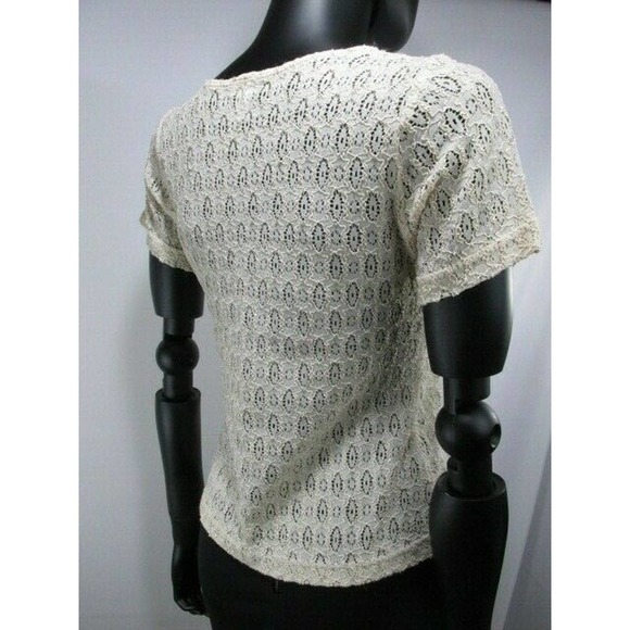 NOW Short Sleeve Threaded Crochet Lace Blouse - Picture 7 of 12